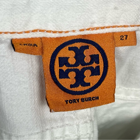Tory Burch white Super Skinny denim embroidered pocket jeans, size 27. - Picture 8 of 11